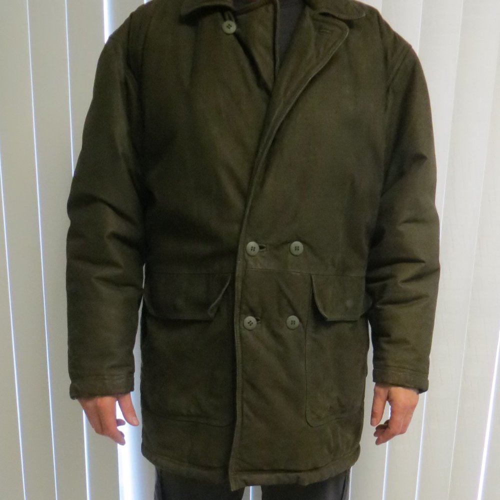 Men's full-length insulated suede jacket - Neto